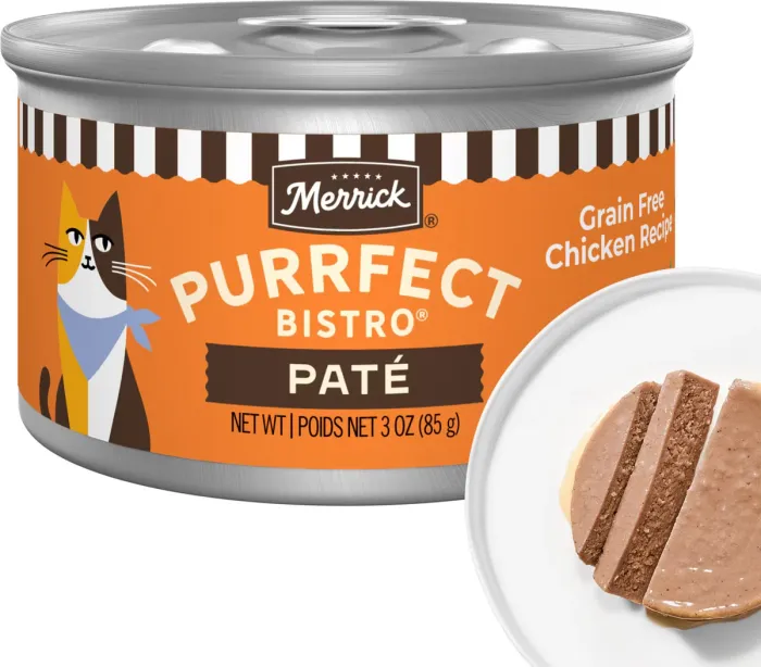 Can of Merrick Purrfect Bistro grain-free pate wet cat food