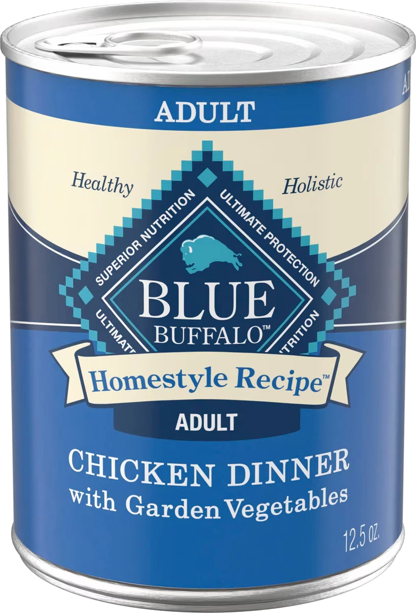 Can of Blue Buffalo Homestyle Recipe wet dog food