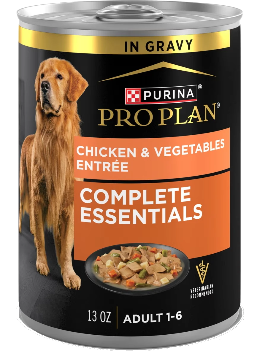Can of Purina Pro Plan Savor wet dog food