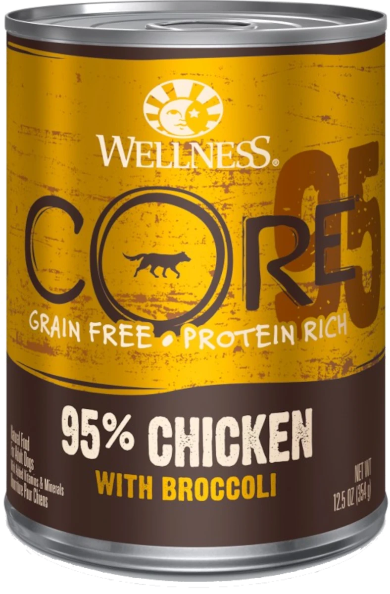 Can of Wellness CORE 95% chicken wet dog food
