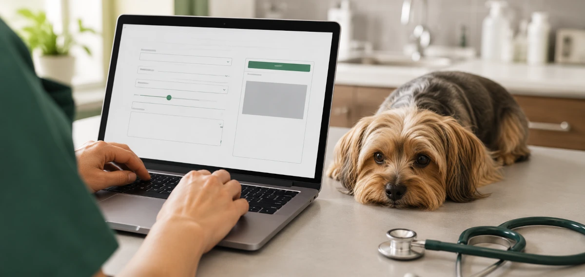 A person entering a dog's weight and activity level into a formula-based feeding calculator