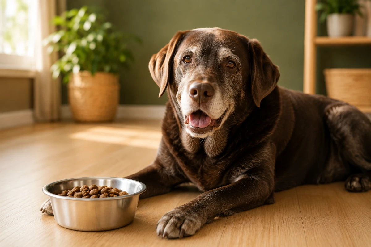 An older dog, illustrating senior dog feeding needs